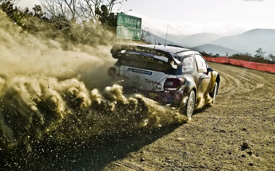 Real and cool profile of a car driver in the Dakar Rally for sports enthusiasts' telegrams