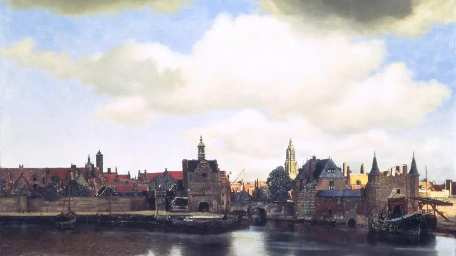 Stock photo and high quality painting Delft Landscape by Johannes Vermeer