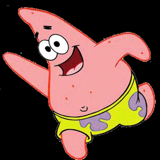 A picture of the popular cartoon character named Patrick in the practical png format