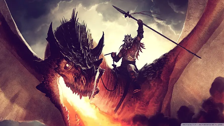 The cool profile picture of the bone dragon and the strongest man fighting