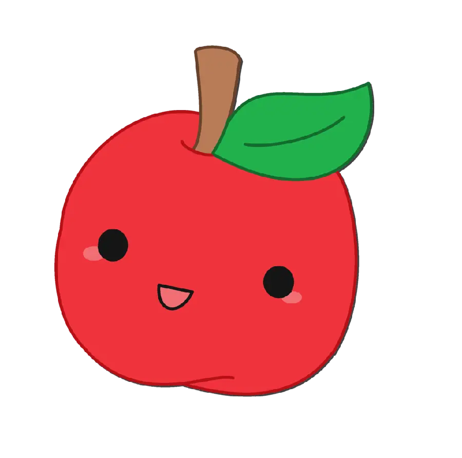Beautiful red apple emoticon With eyes and mouth for teaching children