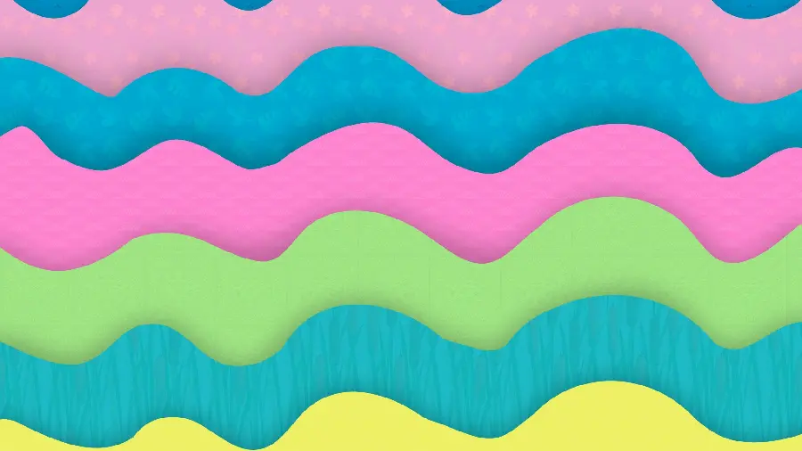 Happy and colorful wallpaper of different lines and in green blue pink colors