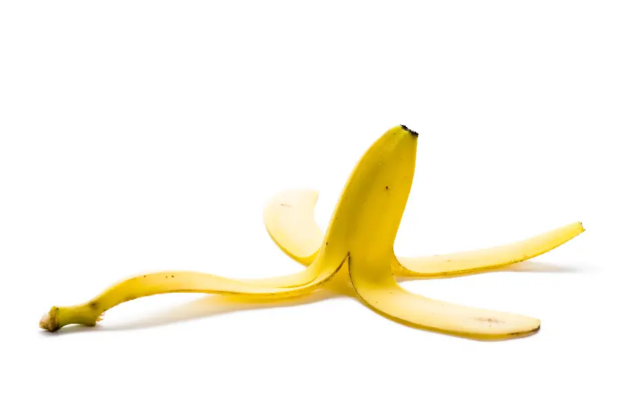 Simple and White Background Photo of the Skin of the Banana Fruit with Many Properties 4k