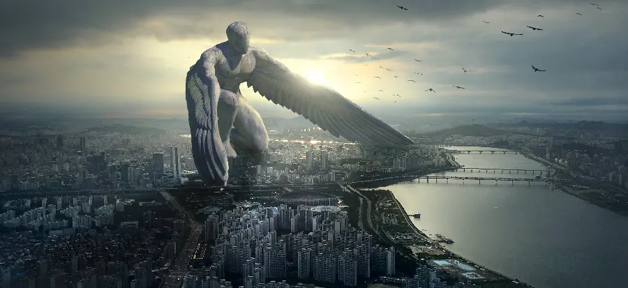 Background of the statue Full HD quality angel stone 