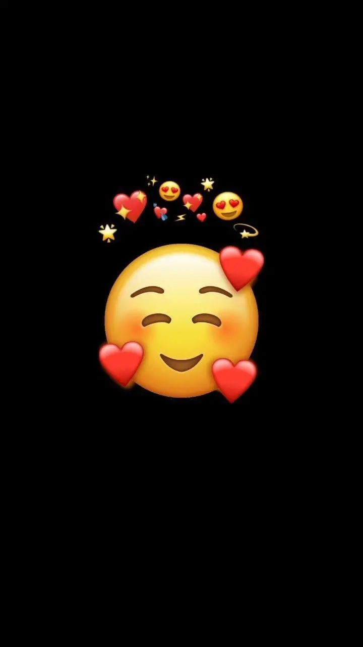  The most googly and cute emoji wallpaper with red hearts 
