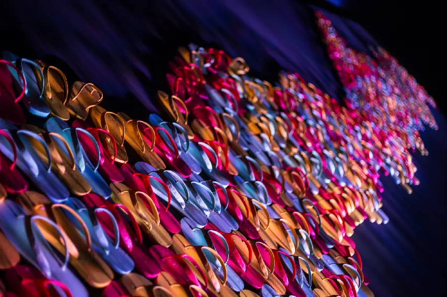 Interesting and fantasy background photo of colorful slippers for special people