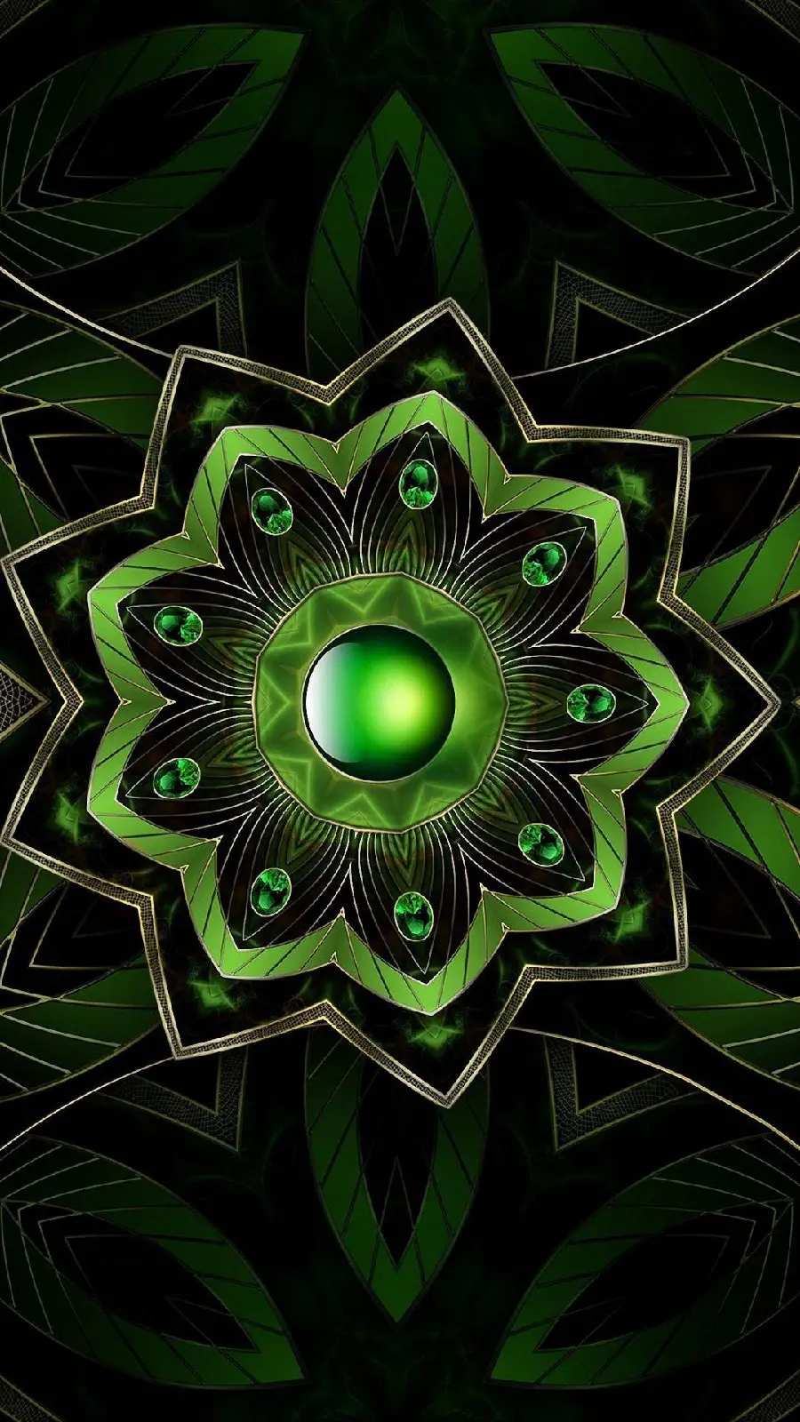 Very interesting wallpaper with abstract design in green and black