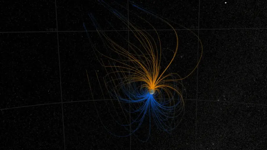 Magnetic field photo with a black background for Telegram profile 