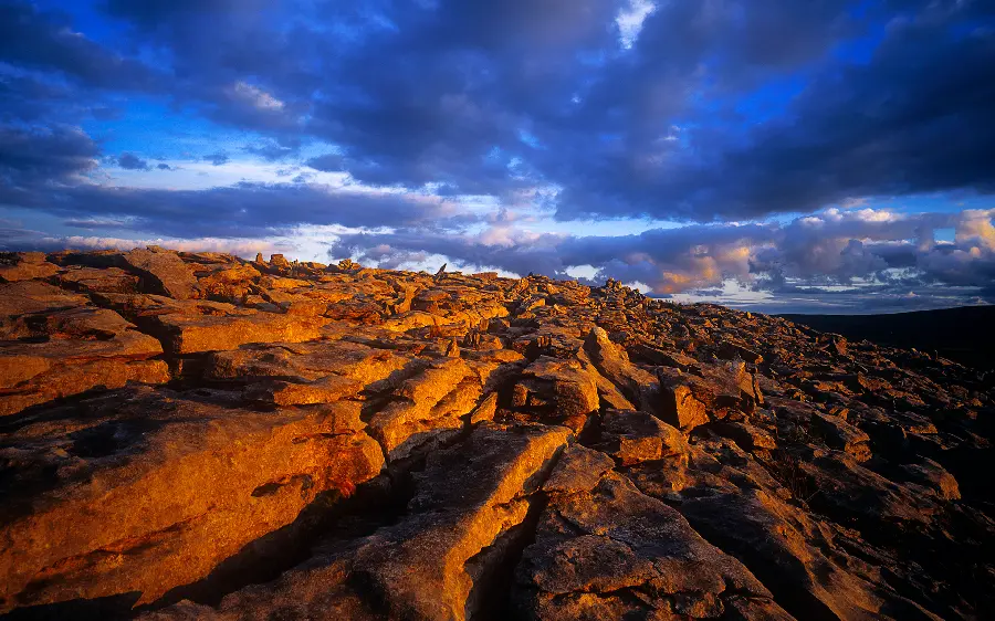 A very beautiful background of sunset and beautiful stones 