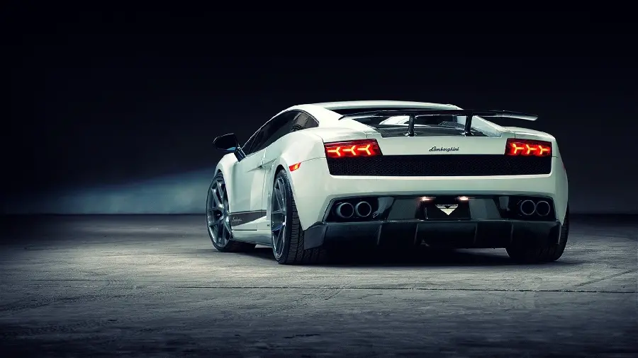 Beautiful white Lamborghini background with long chassis