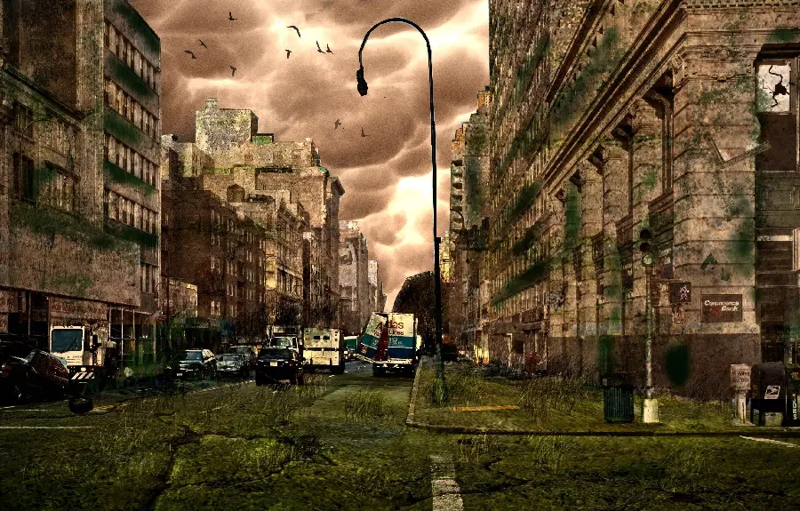 Scary and Dumb Scary and Terrifying Abandoned City Background