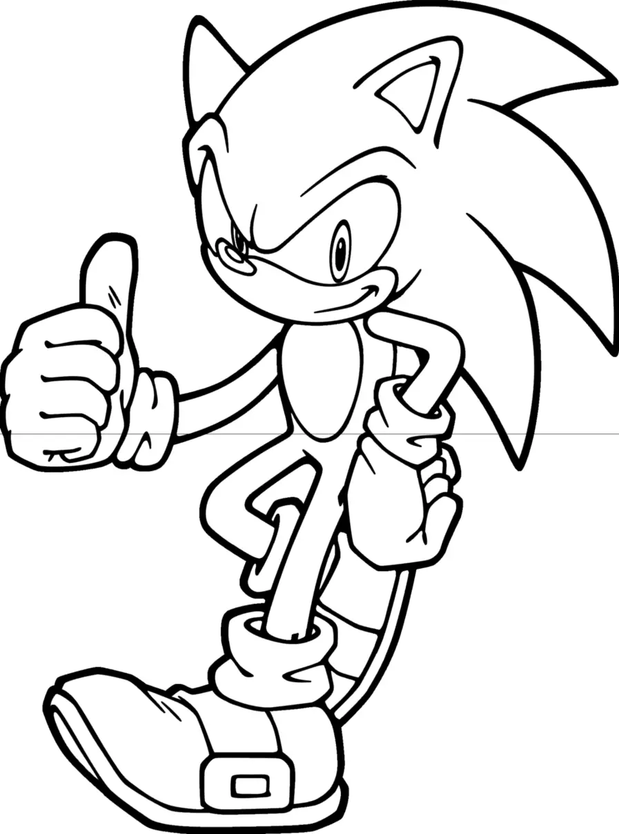 Amazing background of Sonic the Hedgehog raw for coloring 