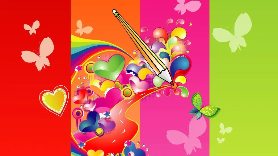 Interesting computer image for children with excellent color variety 