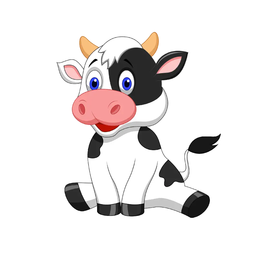 Download full HD PNG image of a cute and happy little cow