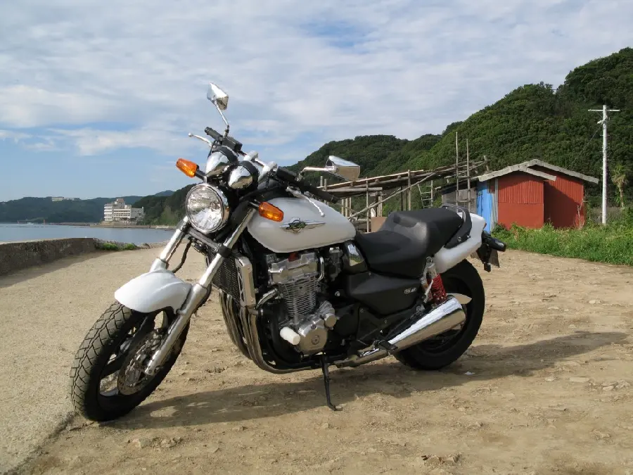 Black and white Honda CB1300 motorcycle background for computer