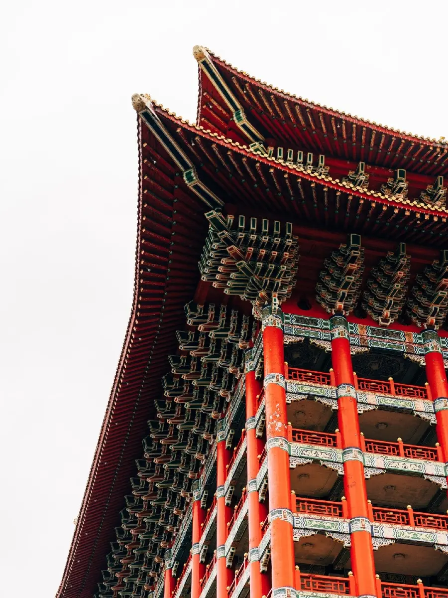 Spectacular full hd view of the historical architecture of China with a red color theme