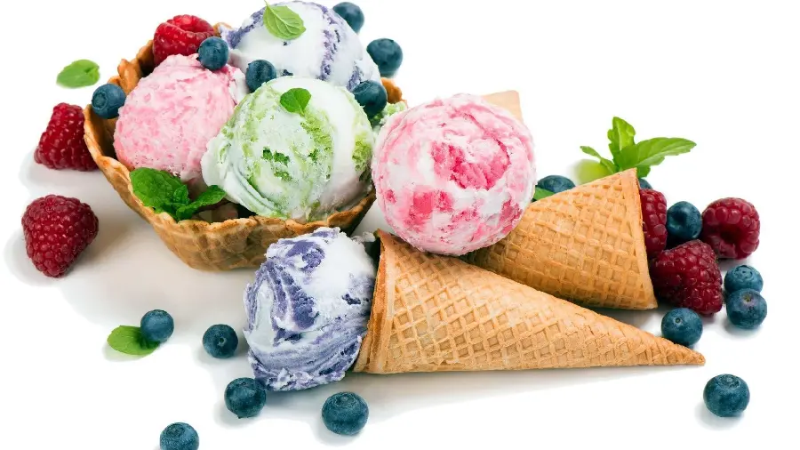 Artistic photo of ice cream cone with white background suitable for poster design in Inshot