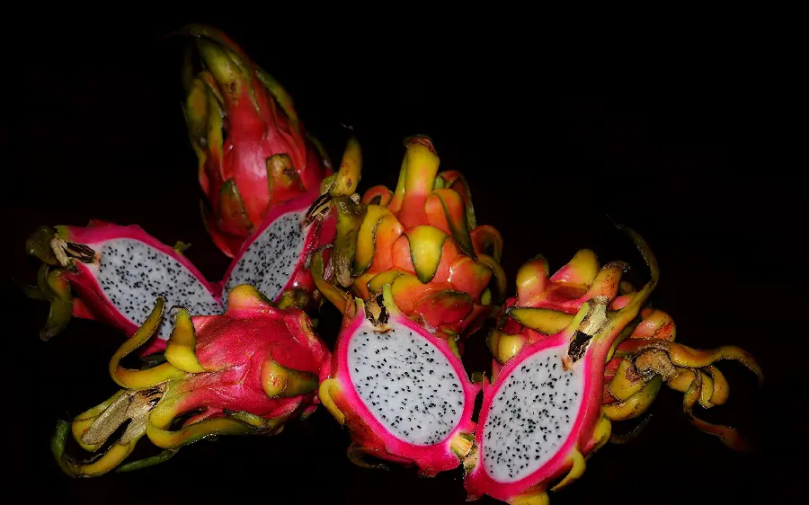 Download Unedited Photo of Soft and Delicious Dragon Fruit with Black Background