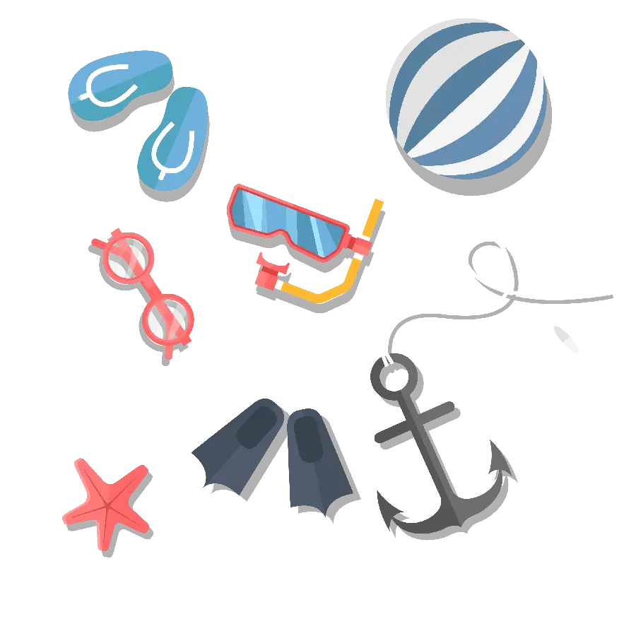 Amazing and spectacular background of beach equipment icons 