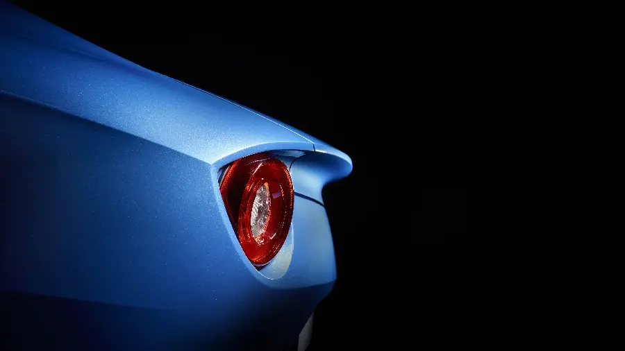 High-quality photo of the rear view of a luxury supercar