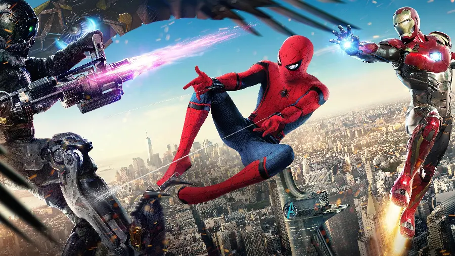 Attractive Spider-Man wallpaper with a heroic pose for download 