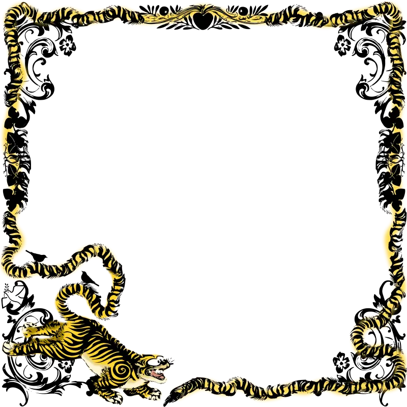 Download a round frame design of a tiger photo suitable and ready for writing text 