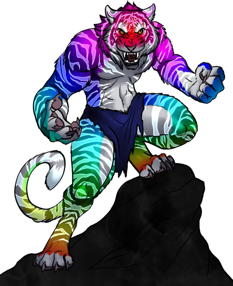Free Downloadable Pink and Green Tiger PNG Graphic Design