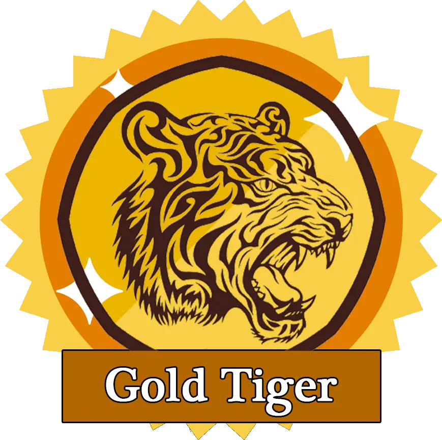 Gold Tiger PNG ready-made logo photo 