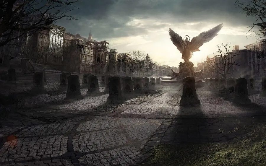 Unedited image of a winged angel statue with full HD quality 