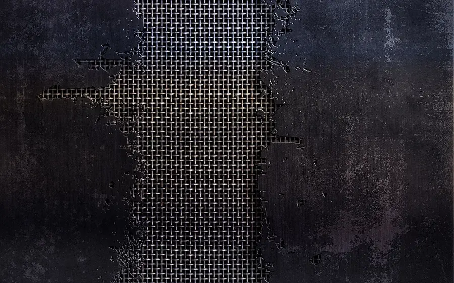 The most complex and widely used black metal pattern with lines, holes and geometric designs