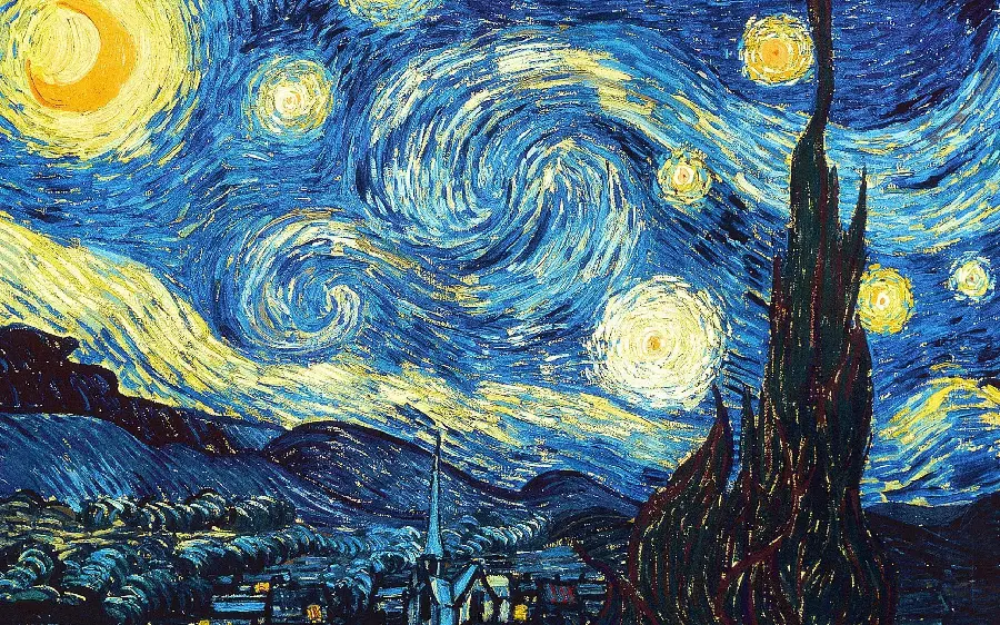 Download Real and High Quality Photo of the Starry Night Painting by Vincent Van Gogh