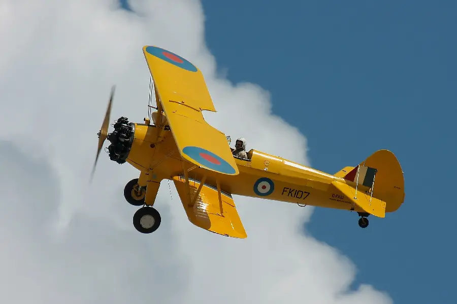A strange yellow airplane photo in the old days in excellent quality
