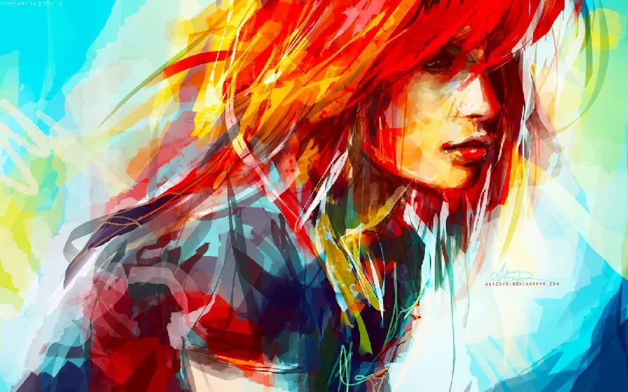 Girly Profile Painting Photo in Digital Style 