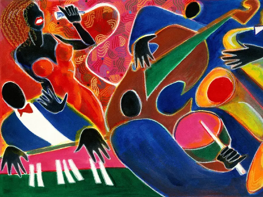 Background Music Art Jazz A style of music in the late 19th and early 20th centuries, improvisation and the use of sad notes