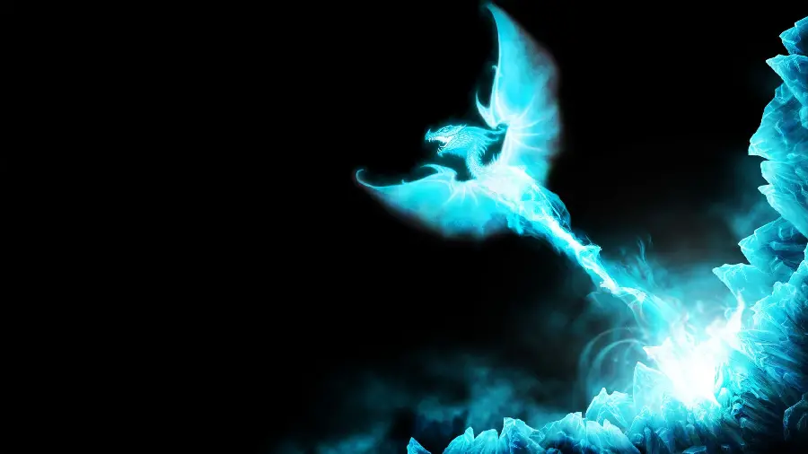 Photo of an ice dragon with black wallpaper and full HD quality 