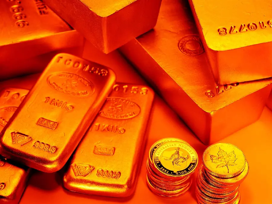 Download wallpaper of gold bars in several sizes with coins