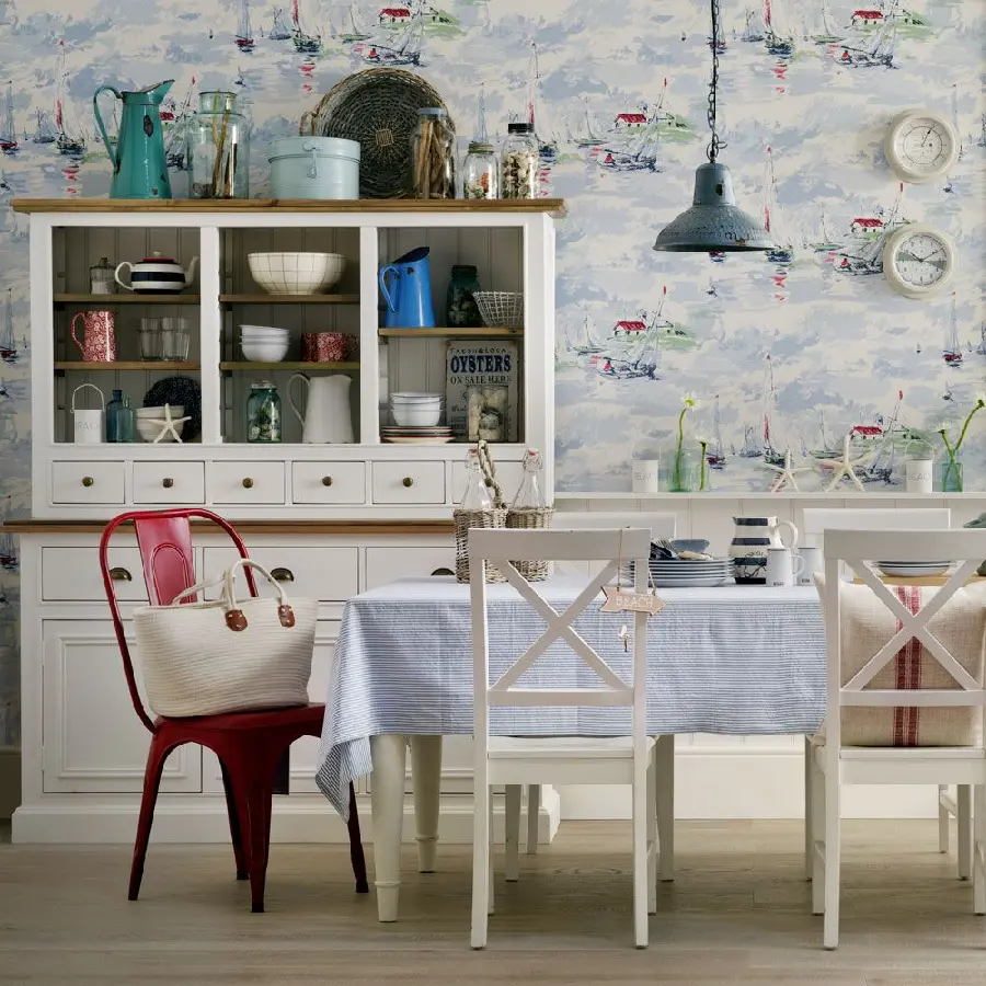 Beautiful wallpaper of a small kitchen with a beautiful dining room 