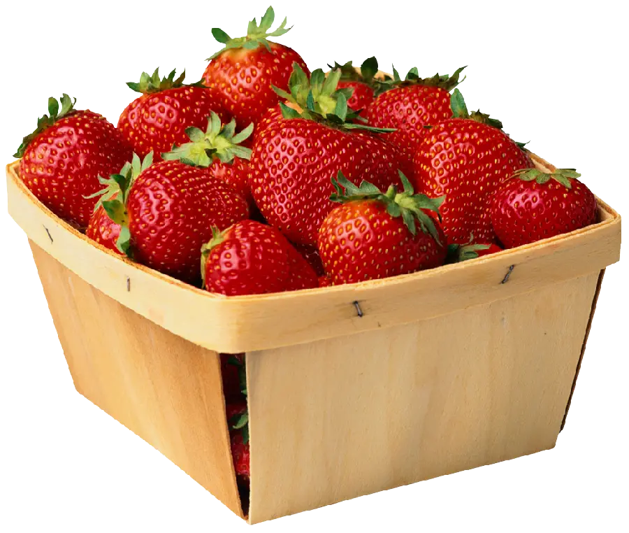 Beautiful and spectacular photo of a basket full of delicious strawberries 