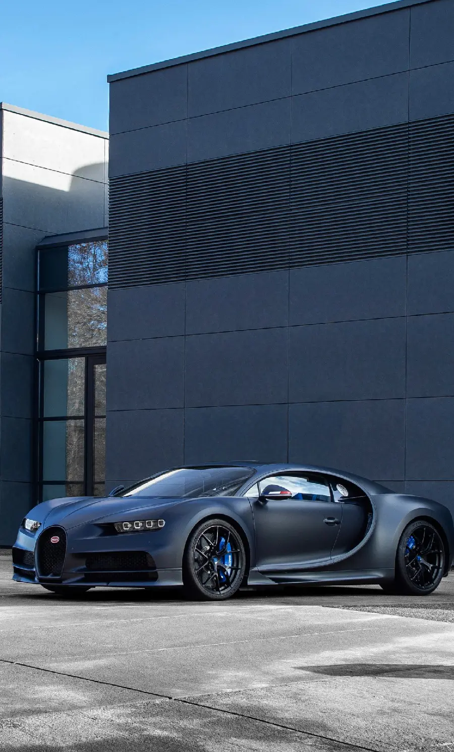 Amazing Bugatti car background with matte black body