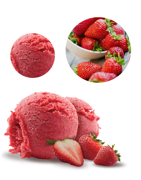 Download image of strawberries and a scoop of strawberry ice cream next to each other 