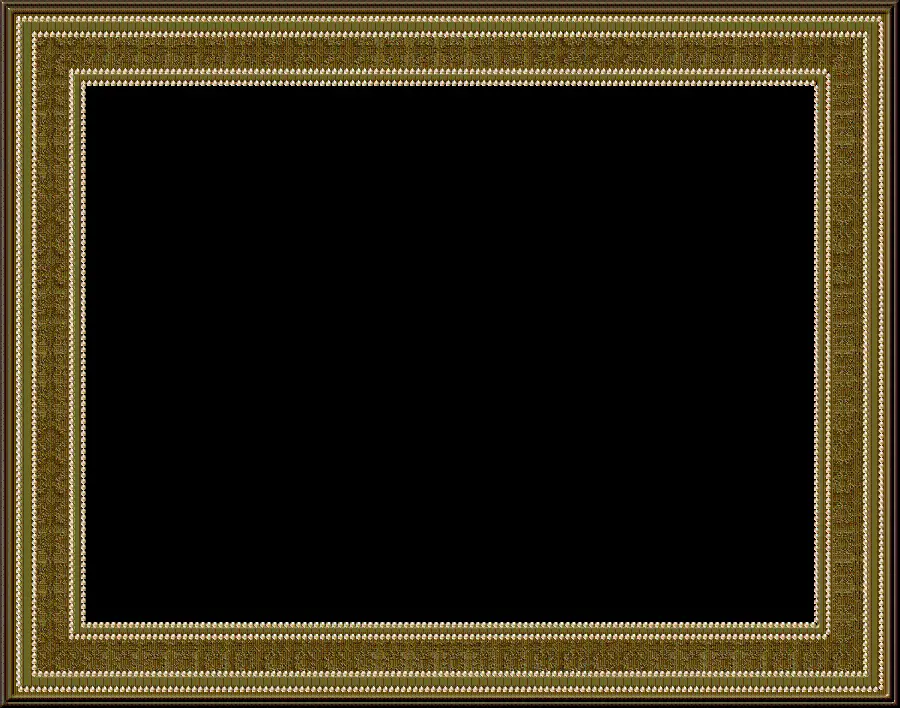 Golden telephoto photo frame file with pearl decoration in free png format