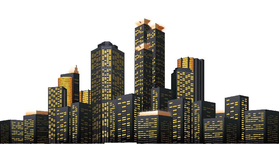 The most modern graphic design of a big city Dark color cut out PNG 