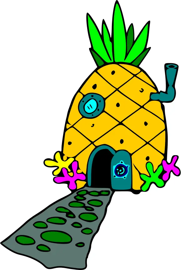 SpongeBob pineapple house painting without background full hd