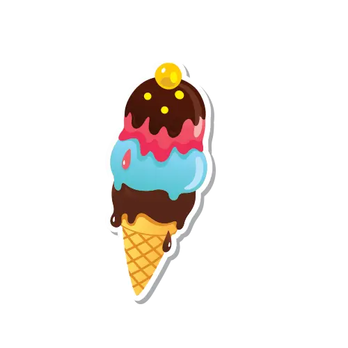 Free Animated Photo of Delicious Four Scoops Ice Cream Cone 