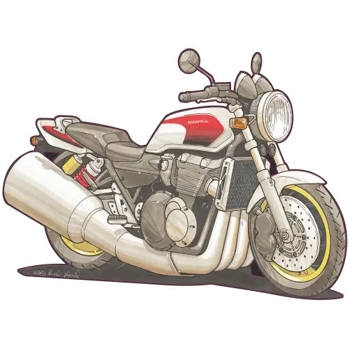 Beautiful digital painting of Honda CB1300 for inspiration