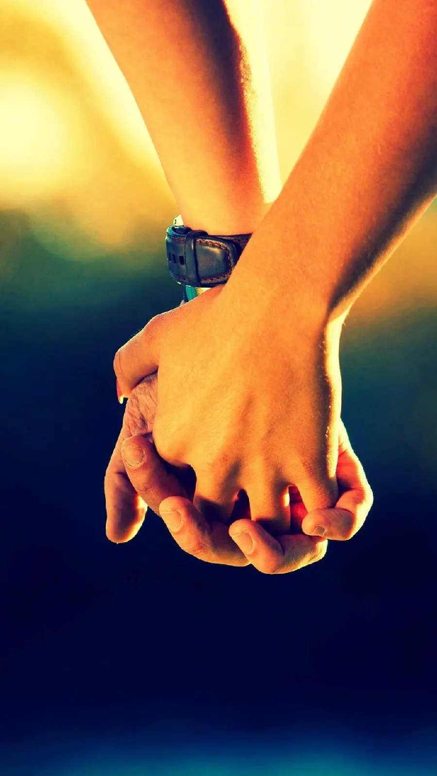 Wallpaper of a girl and a boy shaking hands suitable for Samsung and Huawei phones 