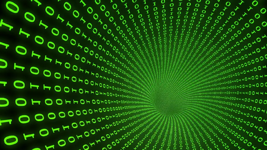 Download black background photo with green code and numbers 