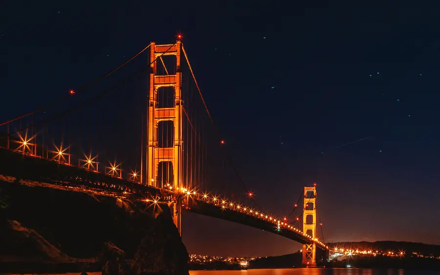 The strangest view ever seen of the Golden Gate Bridge in America at night 
