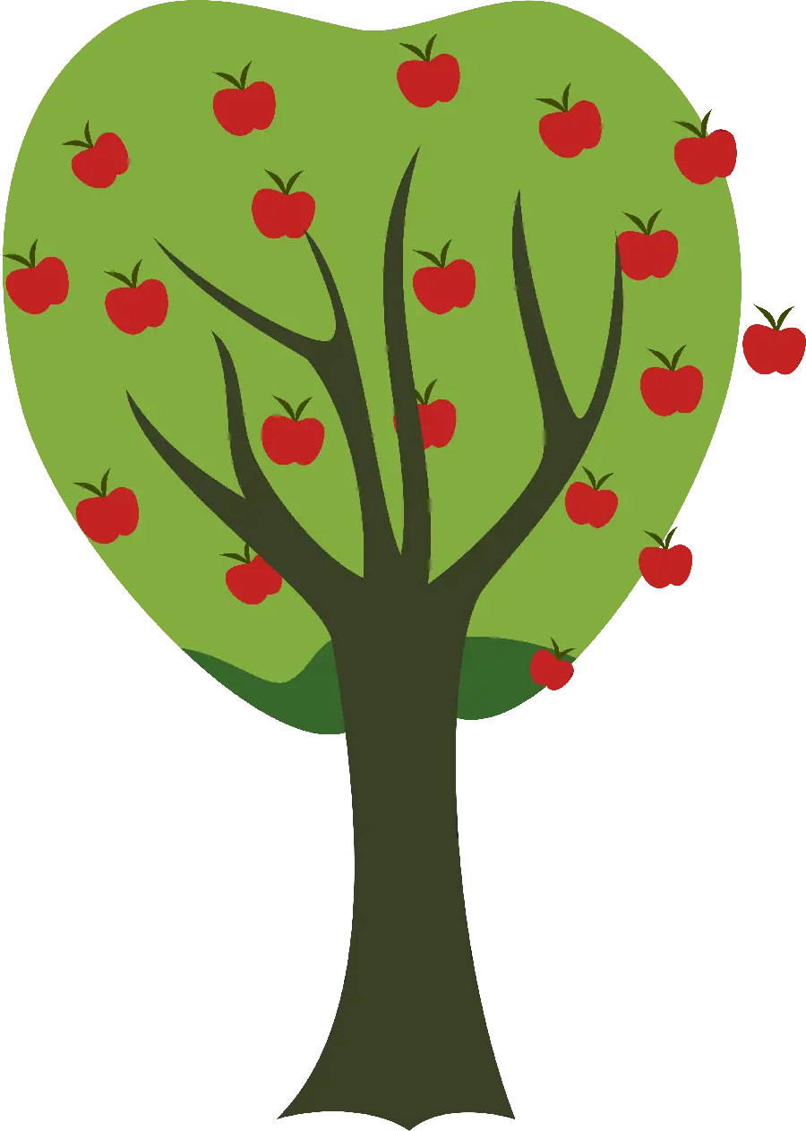 Vector teleportation hd heart tree with delicious red apples 