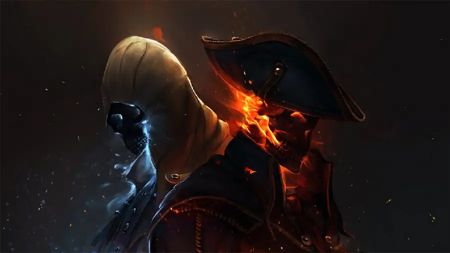 Cool Skull War Fire and Cold Wallpaper for Cool People's Desktop